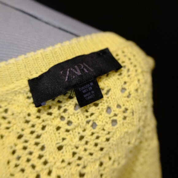Zara Yellow crochet short sleeve cardigan - Picture 4 of 4